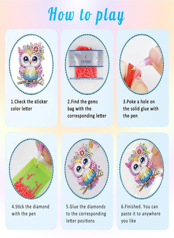 xackcme 48 Pcs Diamond Art Painting Sticker Kits for Kids, Animal Diamond Gem Stickers Kit, 5D Animals Gem Art Stickers Mosaic for Kids Gift for Boys Girls 4-8-10-12 Years Old - Image 5
